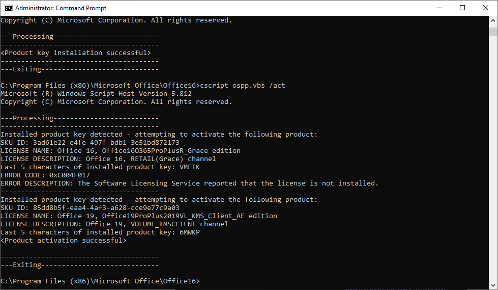 Activate your Office using KMS client key